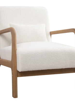 Hertford 26" Wide Mid Century Upholstered Solid Wood Accent Chair with an Extra Pillow