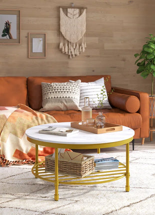 Breyon Nesting 4 Legs round Coffee Table with Storage