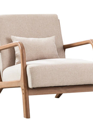 Hertford 26" Wide Mid Century Upholstered Solid Wood Accent Chair with an Extra Pillow