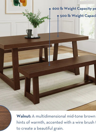 Linzy 6-Person Solid Wood Dining Set