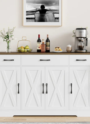 Adra 55.1'' Sideboard with 3 Drawers, Adjustable Shelves