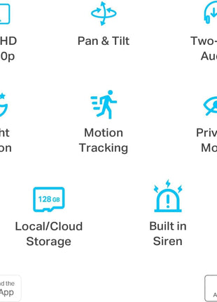 Tp-Link  Smart Pan/Tilt Indoor Security Camera, 360° Motion Tracking, 1080P Full HD Wifi Camera for Pet/Baby, Night Vision, 2-Way Audio, 128 GB Local Storage, Works W/Alexa & Google ( C200)