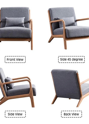 Bonnita 26" Wide Mid Century Upholstered Accent Chair with an Extra Pillow