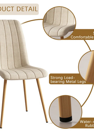 Grubman Linen Upholstered Metal Leg Side Chair