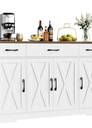 Adra 55.1'' Sideboard with 3 Drawers, Adjustable Shelves