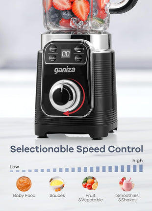 Smoothie Blender, 12-Piece Blenders for Smoothies with 2 Auto-Smart Programs,Pulse Function and Speed Control, 43 Oz Large Blender Jar, 2 * 24Oz Portable Blender Cups and Cleaning Brush