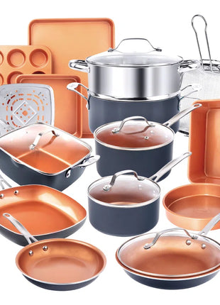20 Piece Nonstick Cookware and Bakeware Set, Stay Cool Handles, Oven & Dishwasher Safe