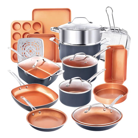 20 Piece Nonstick Cookware and Bakeware Set, Stay Cool Handles, Oven & Dishwasher Safe