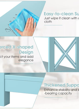 Console Table with Drawer and Storage Shelves, Narrow Sofa Table for Living Room, Easy Assembly, 3-Tier Entryway Table with Storage for Hallway (Green)