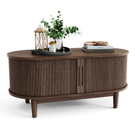 Leathia Fluted Coffee Table with Storage