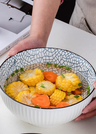 60 Oz Pho Bowls, Large Soup Bowl, Japanese Ramen Bowl Set, Big Porcelain Bowls Set of 3, 8 Inches