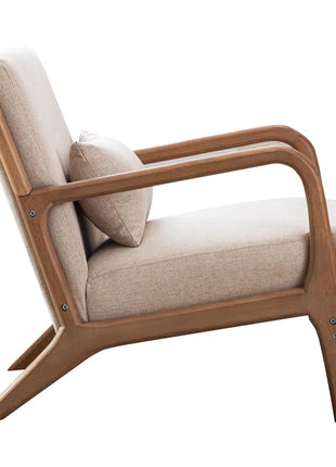 Hertford 26" Wide Mid Century Upholstered Solid Wood Accent Chair with an Extra Pillow