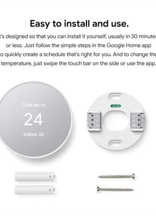 Nest Thermostat - Smart Thermostat for Home - Programmable Wifi Thermostat - Sand