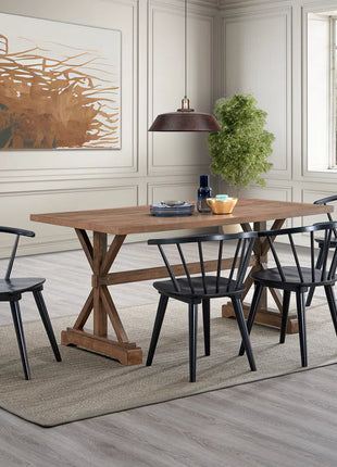 Majidah Solid Wood Arm Chair in Black