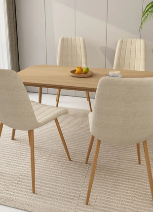 Grubman Linen Upholstered Metal Leg Side Chair