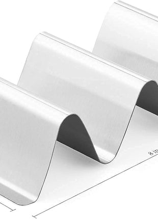 Stainless Steel Taco Holder Stand, Set of 6 - Stylish Rack Holds up to 3 Tacos Each, Keeping Shells Upright - Oven, Grill and Dishwasher Safe