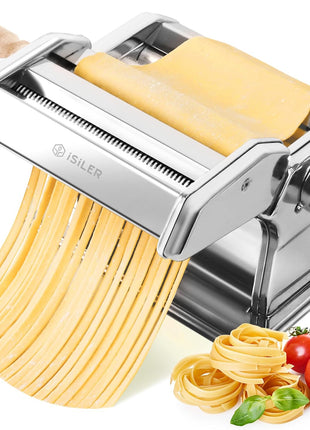 Pasta Maker, 9 Adjustable Thickness Settings 2-In-1 Pasta Machine with Rollers and Cutter, Noodle Maker for Pasta, Dumpling Skin, Spaghetti, Fettuccini, Lasagna