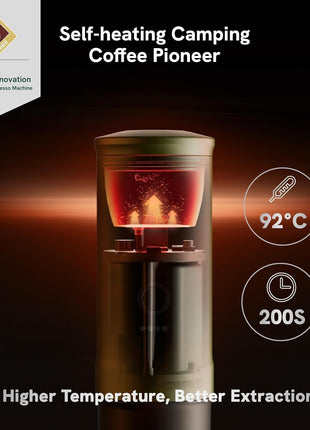 Nano Portable Electric Espresso Machine, Travel Coffee Maker for Camping, Car Coffee Maker Self-Heating with USB-C, with Ground Coffee & NS Capsule for RV, Hiking, Office