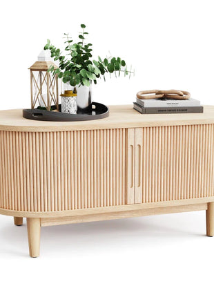 Leathia Fluted Coffee Table with Storage