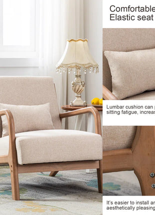 Hertford 26" Wide Mid Century Upholstered Solid Wood Accent Chair with an Extra Pillow