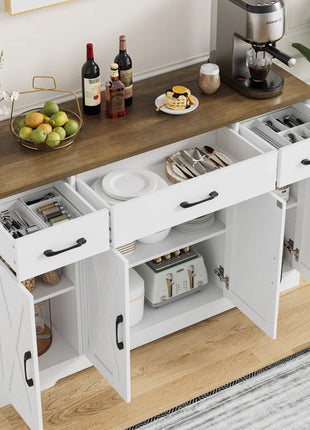 Adra 55.1'' Sideboard with 3 Drawers, Adjustable Shelves