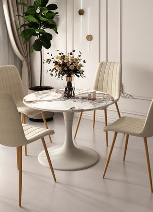 Grubman Linen Upholstered Metal Leg Side Chair