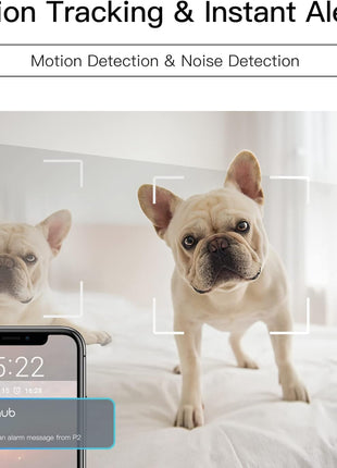 360° View 2K Pet Camera with Phone App, Indoor Security Camera, P2T Baby Monitor, Pan/Tilt, Motion & Sound Detection, Night Vision,Two-Way Audio, Works with Alexa