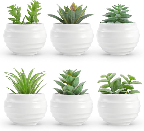 6Pcs Fake Plants Cute Succulent Small Artificial Plants for Home Office Bathroom Living Room Bookshelf Bedroom Decor Indoor Aesthetic