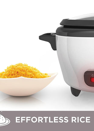 2-In-1 Rice Cooker & Food Steamer - 6-Cup Capacity, Automatic Keep Warm, Nonstick Bowl, Steaming Basket - Effortless Cooking