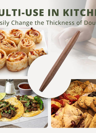 Walnut Rolling Pin for Baking (Walnut 15-3/4 Inch)