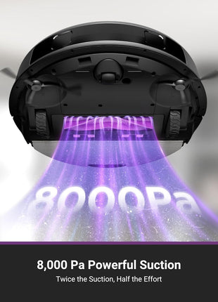 E20 plus Robot Vacuum with Bagless Self Emptying Station, Robotic Vacuum and Mop Combo, 45-Day Capacity, Upgraded 8000Pa Suction and anti Hair-Tangling Brush, Lidar Navigation, App Control