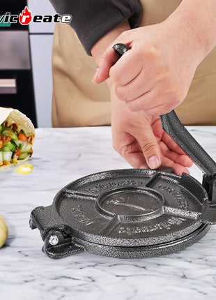 Cast Iron Tortilla Press 7.5 Inch. Tortilla Maker, Dough Press,Flour Tortilla Press, Rotis Press, Grey Color