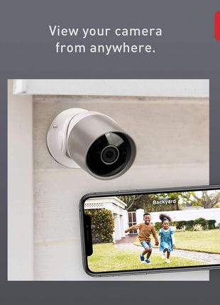 Electric Wi-Fi Smart Indoor/Outdoor Security Camera, No Hub Required, 1080P, Motion Detection, 2-Way Voice, Night Vision, Silver and White (50108)