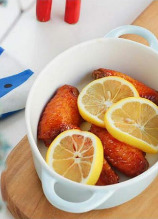 6 Colors Oval Porcelain Ramekins 10 Oz Oven Safe Creme Brulee Souffle Baking Ramekin Dishes Bowl with Double Handles