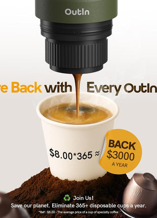 Nano Portable Electric Espresso Machine, Travel Coffee Maker for Camping, Car Coffee Maker Self-Heating with USB-C, with Ground Coffee & NS Capsule for RV, Hiking, Office