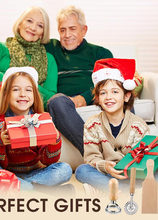 Pasta Making Tools, 9 PCS Wood Pasta Making Kit with Pasta Drying Rack, Pasta Roller, Gnocchi Board, Ravioli Cutter Pasta Making Accessories