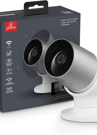 Electric Wi-Fi Smart Indoor/Outdoor Security Camera, No Hub Required, 1080P, Motion Detection, 2-Way Voice, Night Vision, Silver and White (50108)