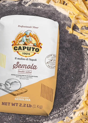 Semola Rimacinata Di Grano Duro – Italian Durum Wheat Semolina Flour, 1Kg (2.2 Lb) Bag – Finely Milled Semolina for Fresh Pasta, Rustic Bread, and Artisan Italian Baking