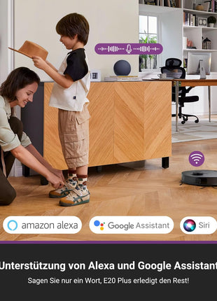 E20 plus Robot Vacuum with Bagless Self Emptying Station, Robotic Vacuum and Mop Combo, 45-Day Capacity, Upgraded 8000Pa Suction and anti Hair-Tangling Brush, Lidar Navigation, App Control