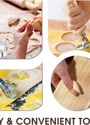 Pasta Making Tools, 9 PCS Wood Pasta Making Kit with Pasta Drying Rack, Pasta Roller, Gnocchi Board, Ravioli Cutter Pasta Making Accessories