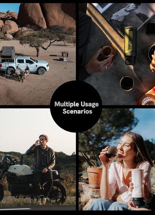 Nano Portable Electric Espresso Machine, Travel Coffee Maker for Camping, Car Coffee Maker Self-Heating with USB-C, with Ground Coffee & NS Capsule for RV, Hiking, Office