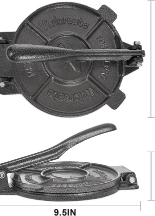 Cast Iron Tortilla Press 7.5 Inch. Tortilla Maker, Dough Press,Flour Tortilla Press, Rotis Press, Grey Color
