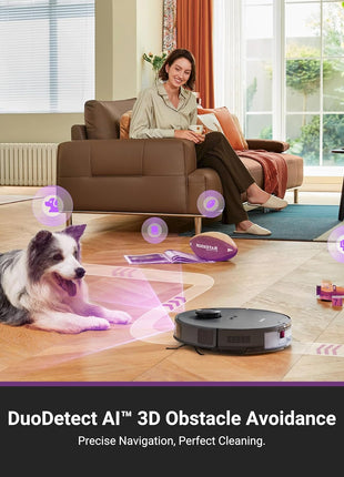 E20 plus Robot Vacuum with Bagless Self Emptying Station, Robotic Vacuum and Mop Combo, 45-Day Capacity, Upgraded 8000Pa Suction and anti Hair-Tangling Brush, Lidar Navigation, App Control
