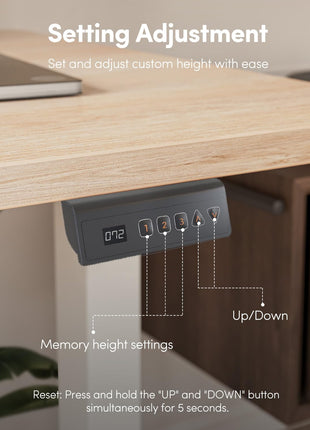 Electric Standing Desk, 47"X24" Height Adjustable Desk, Sit Stand up Desk with 4 Memory Buttons, Computer Workstation with Splice Board, Maple Wood