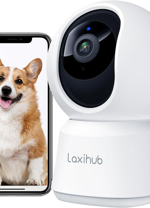 360° View 2K Pet Camera with Phone App, Indoor Security Camera, P2T Baby Monitor, Pan/Tilt, Motion & Sound Detection, Night Vision,Two-Way Audio, Works with Alexa