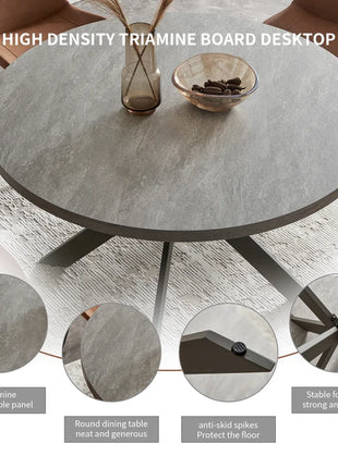 Garrell 46‘’ round Dining Table, Mid-Century round Kitchen Table for 4 Person, Modern Leisure Coffee Table