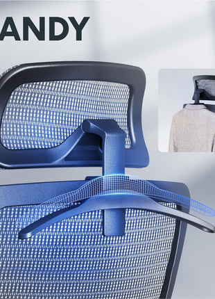 Ergonomic High Back Mesh Computer Chair - Comfy Home/Office Desk Chair with Lumbar Support, 3D Headrest, 2D Armrest, Heavy Duty Executive Gray