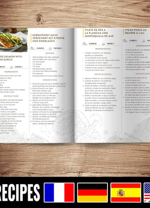 – 10 Inch Cast Iron Fajita Pan/Grill Pan Set for Fajitas – Incl. Wooden Serving Tray + 2 Ceramic Dip Bowls (Set of 2)