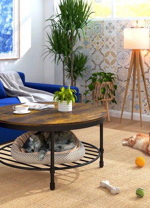 Breyon Nesting 4 Legs round Coffee Table with Storage