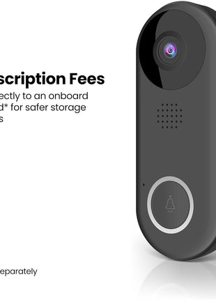 Doorbell Camera, Wireless Video Doorbell, 2.4 Ghz Wifi, No Hub, Two-Way Audio, Motion Detection, Night Vision, 1080P HD, Micro SD Card Storage, Wired, Cam/Door/Wifi
